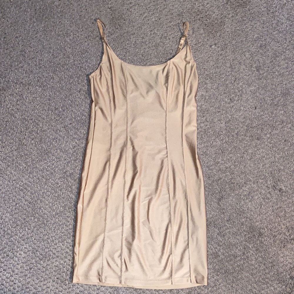 Beige slip mini dress size S